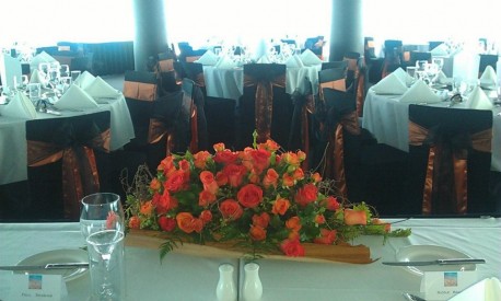Rustic Roses and flowers in season long and low arrangement(1470205176)