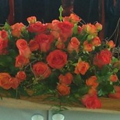 Rustic Roses and flowers in season long and low arrangement(1470205176)